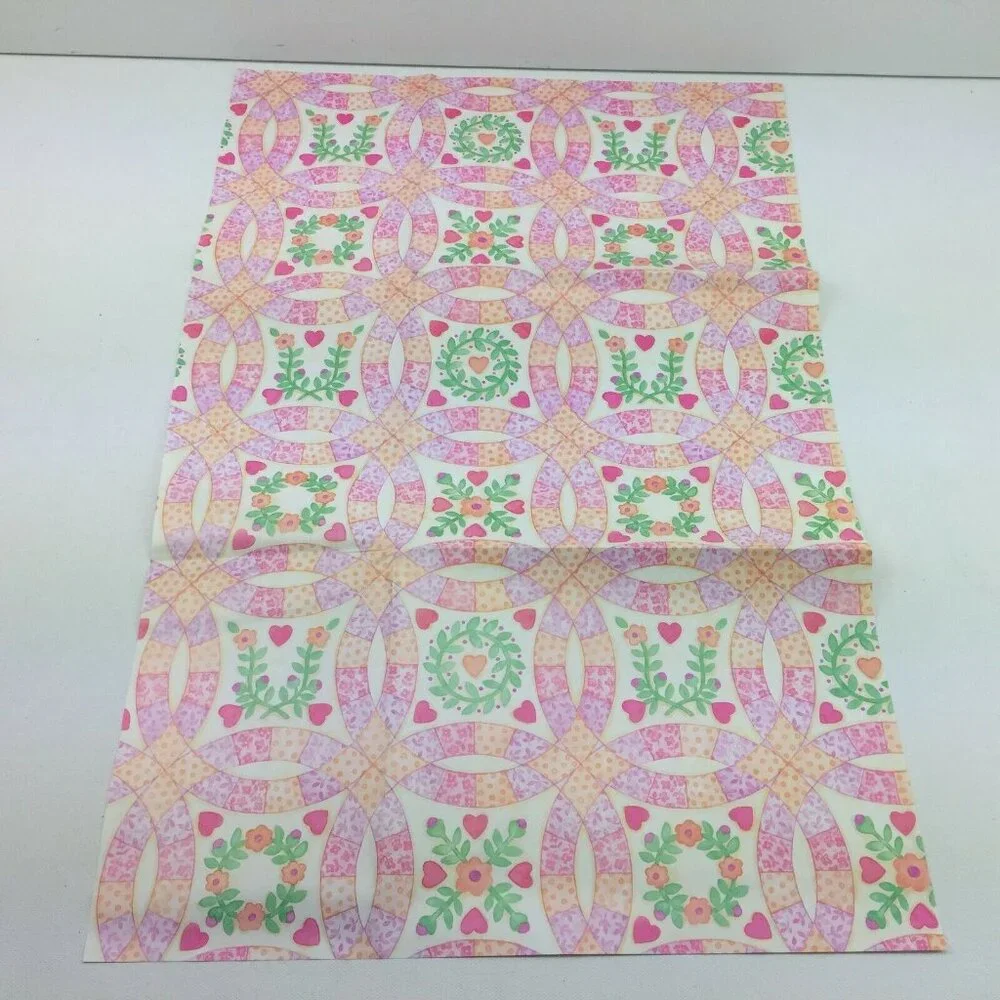 All Occasions Floral Double Wedding Ring Quilt Party Printed Gift Wrapping Paper